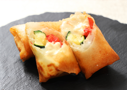 春巻きの皮で夏野菜のクリームコロッケ風